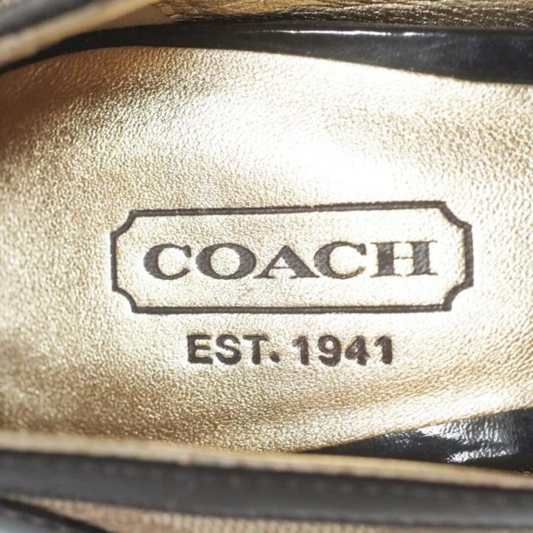 COACH(コーチ)のCOACH(コーチ) パンプス 6 B レディース - カーキ×ダークブラウン シグネチャー柄/ウェッジソール ジャガード×エナメル（レザー） レディースの靴/シューズ(ハイヒール/パンプス)の商品写真