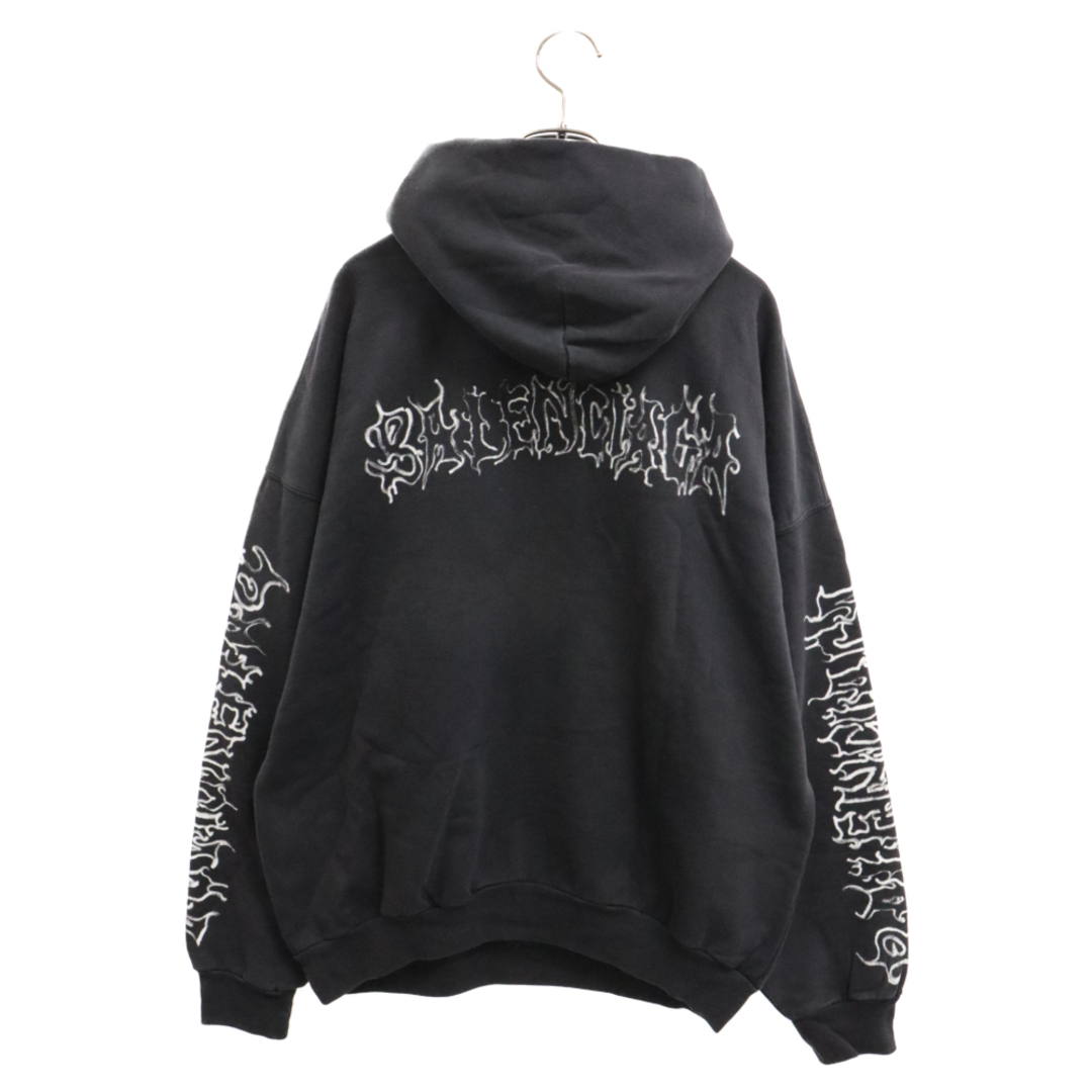 Balenciaga(バレンシアガ)のBALENCIAGA バレンシアガ Metal Logo Popover Hoody 739024 TPVO4 メタルロゴ プルオーバーパーカー フーディー ブラック メンズのトップス(パーカー)の商品写真