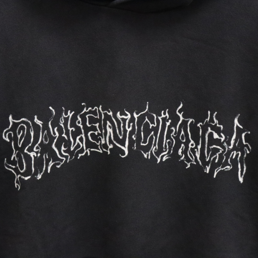 Balenciaga(バレンシアガ)のBALENCIAGA バレンシアガ Metal Logo Popover Hoody 739024 TPVO4 メタルロゴ プルオーバーパーカー フーディー ブラック メンズのトップス(パーカー)の商品写真