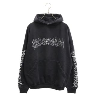 Balenciaga - BALENCIAGA バレンシアガ Metal Logo Popover Hoody 739024 TPVO4 メタルロゴ プルオーバーパーカー フーディー ブラック