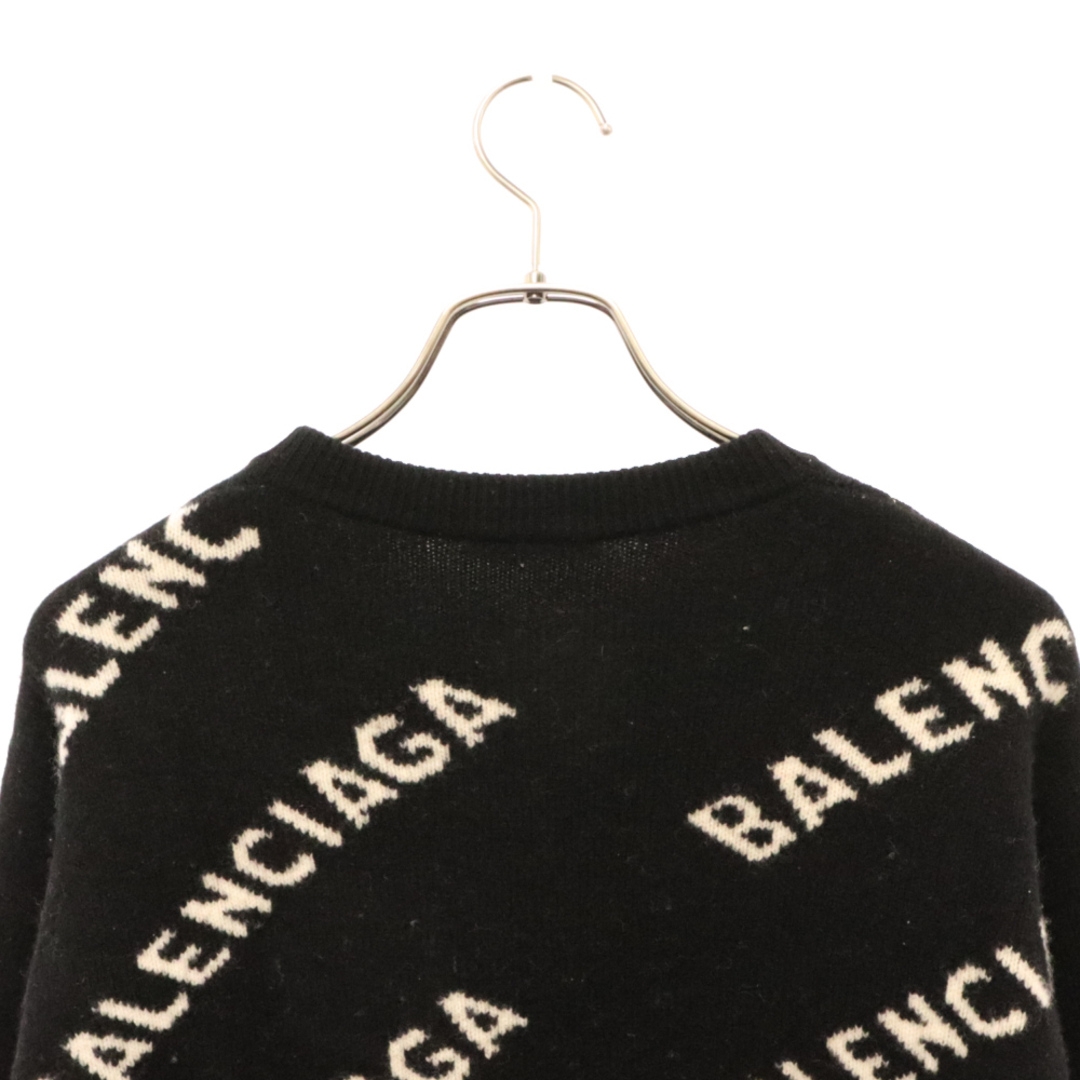 Balenciaga(バレンシアガ)のBALENCIAGA バレンシアガ 20SS Allover Logo Crewneck 620983 T1567 バレンシアガ オールオーバーロゴクルーネックニットセーター ブラック メンズのトップス(ニット/セーター)の商品写真