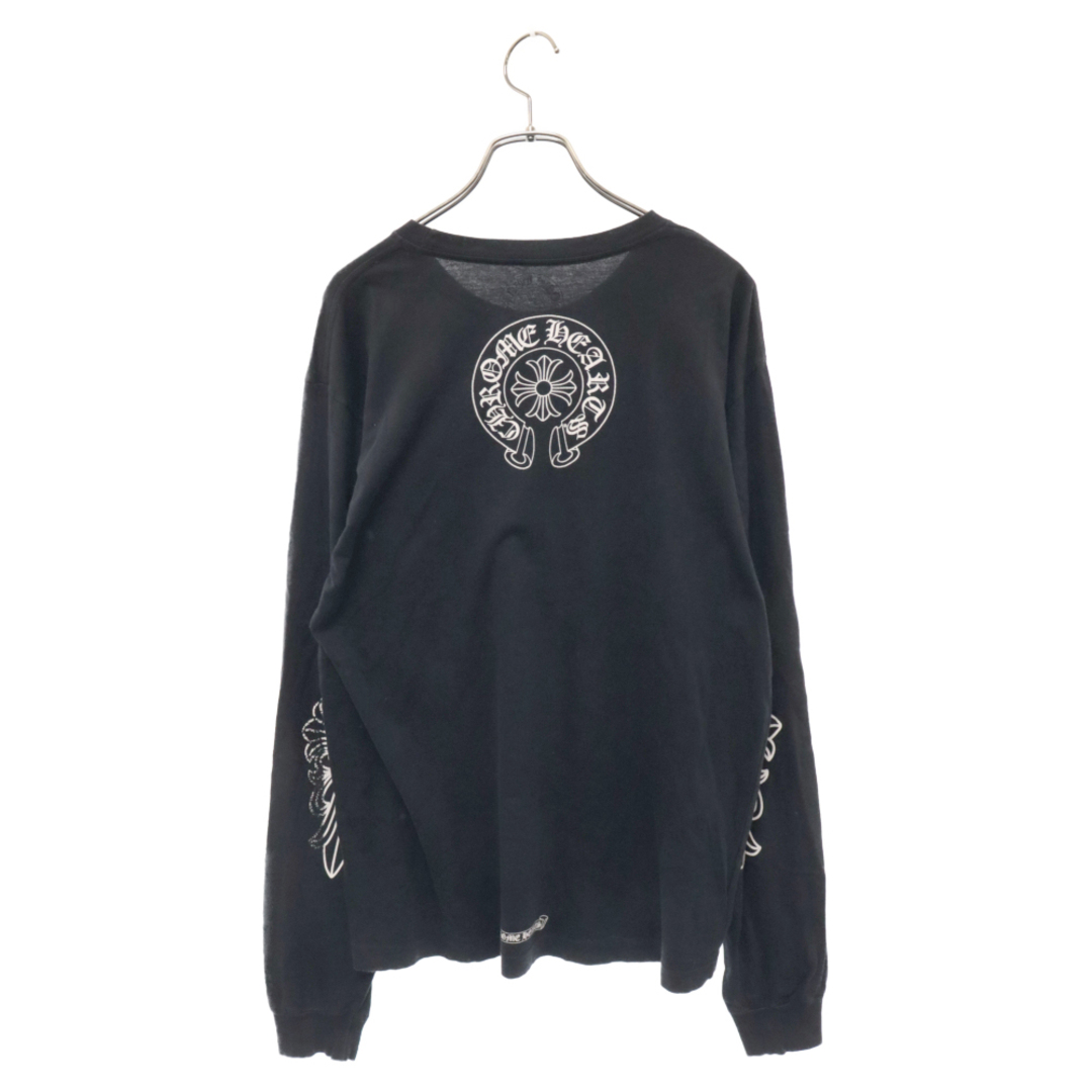 Chrome Hearts(クロムハーツ)のCHROME HEARTS クロムハーツ Neck Logo L/S TEE ネックロゴホースシューロングスリーブ長袖Tシャツ ブラック メンズのトップス(Tシャツ/カットソー(七分/長袖))の商品写真