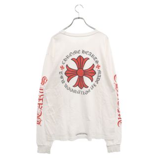 クロムハーツ(Chrome Hearts)のCHROME HEARTS クロムハーツ Red Cross L/S Tee クロムハーツ レッドクロスロングスリーブTシャツ 長袖カットソー ホワイト(Tシャツ/カットソー(七分/長袖))