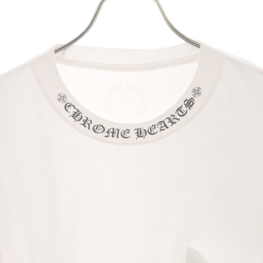 Chrome Hearts(クロムハーツ)のCHROME HEARTS クロムハーツ Neck Logo L/S TEE ネックロゴホースシューロングスリーブ長袖Tシャツ ホワイト メンズのトップス(Tシャツ/カットソー(七分/長袖))の商品写真