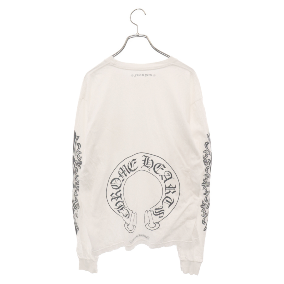 Chrome Hearts(クロムハーツ)のCHROME HEARTS クロムハーツ Horseshoe L/S Tee サイドフローラルクロス ロングスリーブTシャツ 長袖カットソー ロンT ホワイト メンズのトップス(Tシャツ/カットソー(七分/長袖))の商品写真