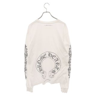 クロムハーツ(Chrome Hearts)のCHROME HEARTS クロムハーツ Horseshoe L/S Tee サイドフローラルクロス ロングスリーブTシャツ 長袖カットソー ロンT ホワイト(Tシャツ/カットソー(七分/長袖))