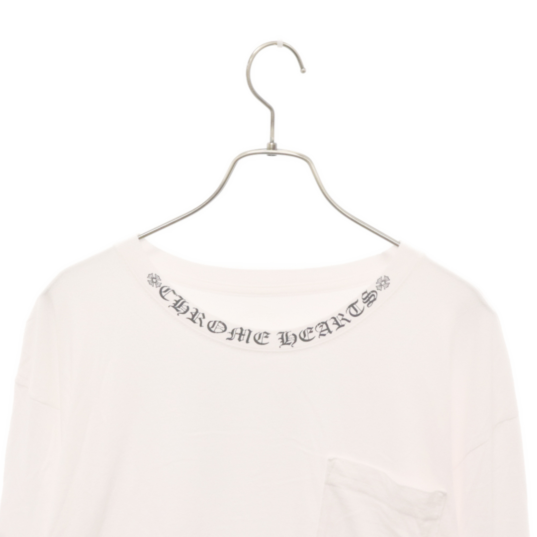 Chrome Hearts(クロムハーツ)のCHROME HEARTS クロムハーツ Neck Logo L/S TEE ネックロゴロングスリーブ長袖Tシャツ ホワイト メンズのトップス(Tシャツ/カットソー(七分/長袖))の商品写真