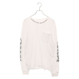 クロムハーツ(Chrome Hearts)のCHROME HEARTS クロムハーツ Neck Logo L/S TEE ネックロゴロングスリーブ長袖Tシャツ ホワイト(Tシャツ/カットソー(七分/長袖))