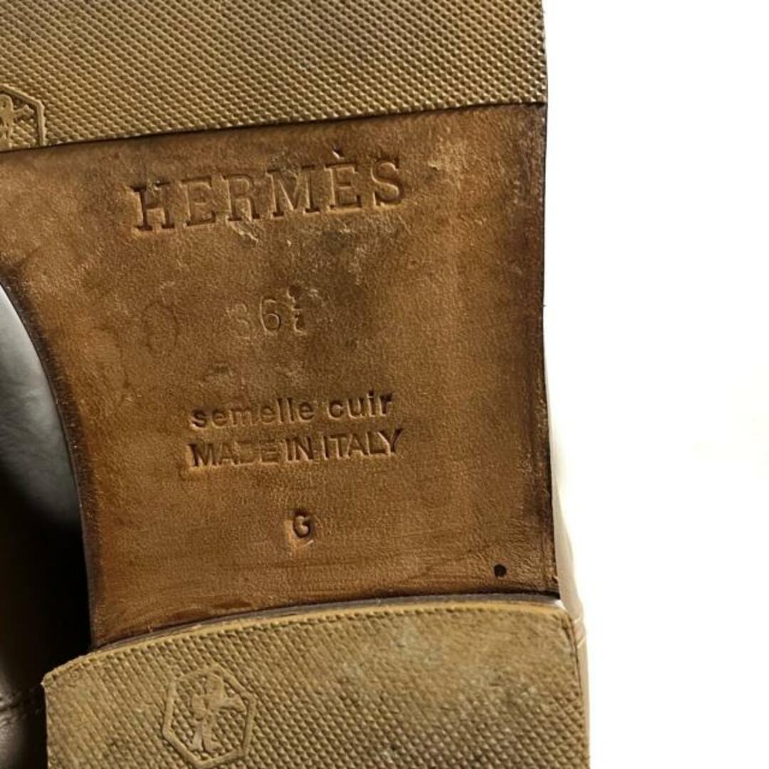 Hermes(エルメス)のHERMES(エルメス) ロングブーツ 36 1/2 レディース ジャンピング グレーベージュ ケリーバックル/シルバー金具/アウトソール張替済 レザー レディースの靴/シューズ(ブーツ)の商品写真