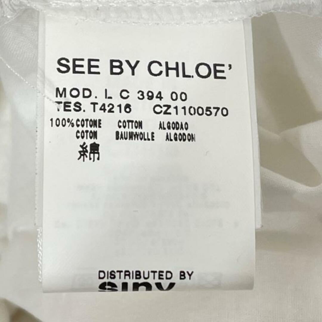 SEE BY CHLOE(シーバイクロエ)のSEE BY CHLOE(シーバイクロエ) 七分袖カットソー サイズI38 レディース美品  - 白 レディースのトップス(カットソー(長袖/七分))の商品写真