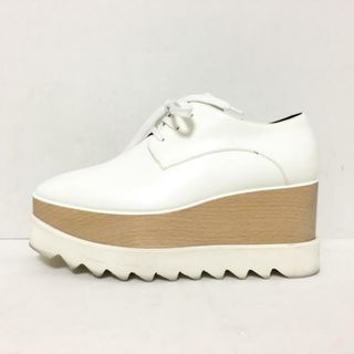 stellamccartney(ステラマッカートニー) シューズ 34 1/2 レディース - 白×ベージュ ウェッジソール 合皮×ウッド