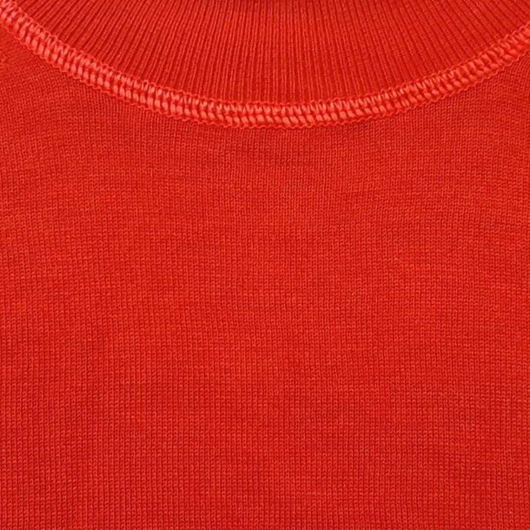 KENZO(ケンゾー)のKENZO(ケンゾー) 長袖セーター サイズM レディース美品  - オレンジ×白 ハイネック/プリーツ レディースのトップス(ニット/セーター)の商品写真