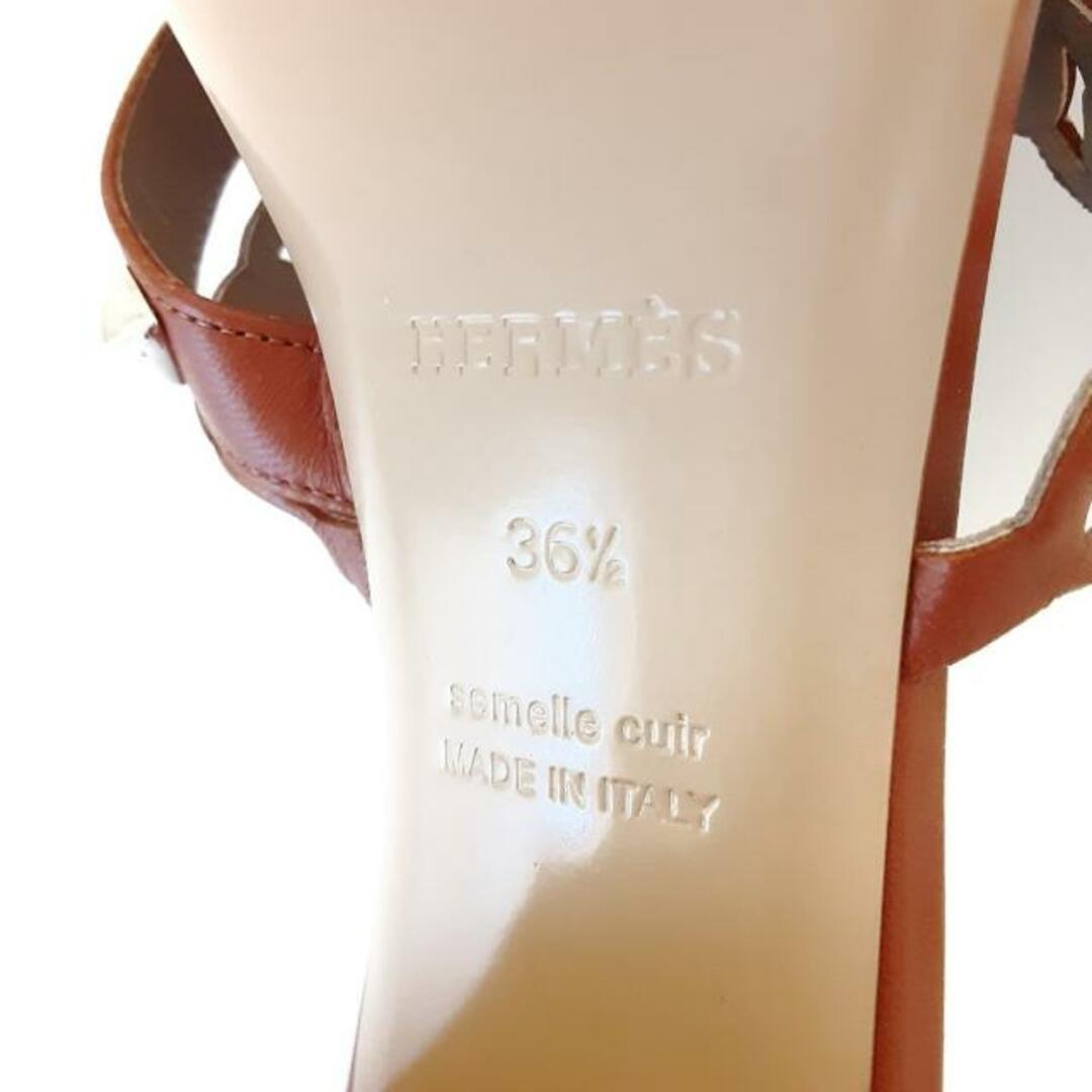Hermes(エルメス)のHERMES(エルメス) ミュール 36 1/2 レディース - ブラウン シェーヌダンクル/スタッズ レザー レディースの靴/シューズ(ミュール)の商品写真