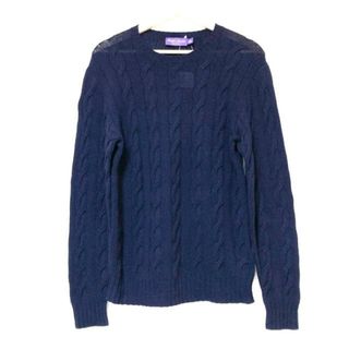 RalphLauren collection PURPLE LABEL(ラルフローレンコレクション パープルレーベル) 長袖セーター サイズXS メンズ美品  - ダークネイビー クルーネック 毛(ニット/セーター)