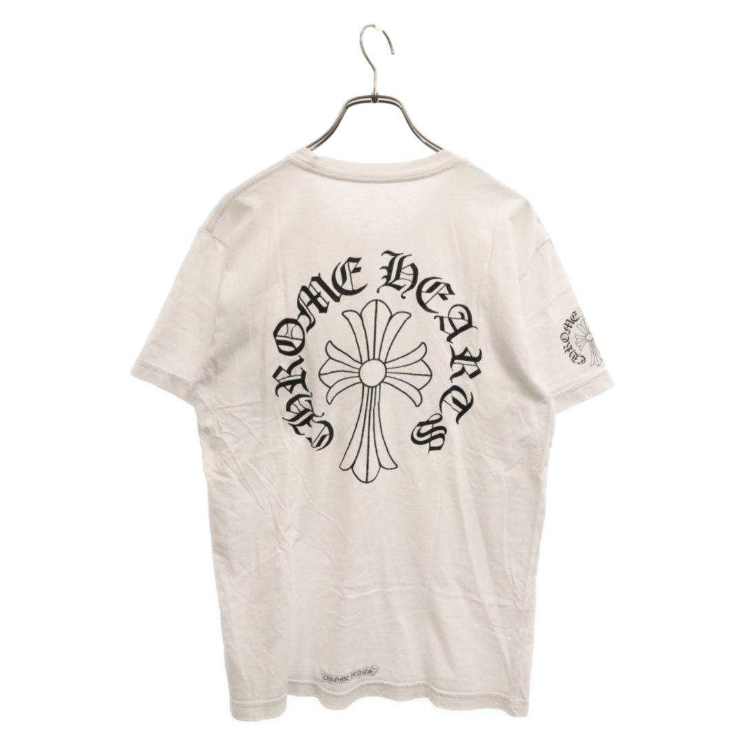 Chrome Hearts(クロムハーツ)のCHROME HEARTS クロムハーツ CH T-SHRT 1 ネックロゴ バッククロスロゴ プリントポケット半袖Tシャツ ホワイト メンズのトップス(Tシャツ/カットソー(半袖/袖なし))の商品写真