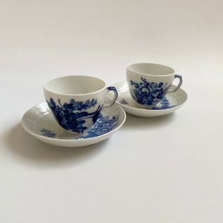 ROYAL COPENHAGEN - ロイヤルコペンハーゲンブルーフラワーカーブ デミタス カップ＆ソーサー2客②