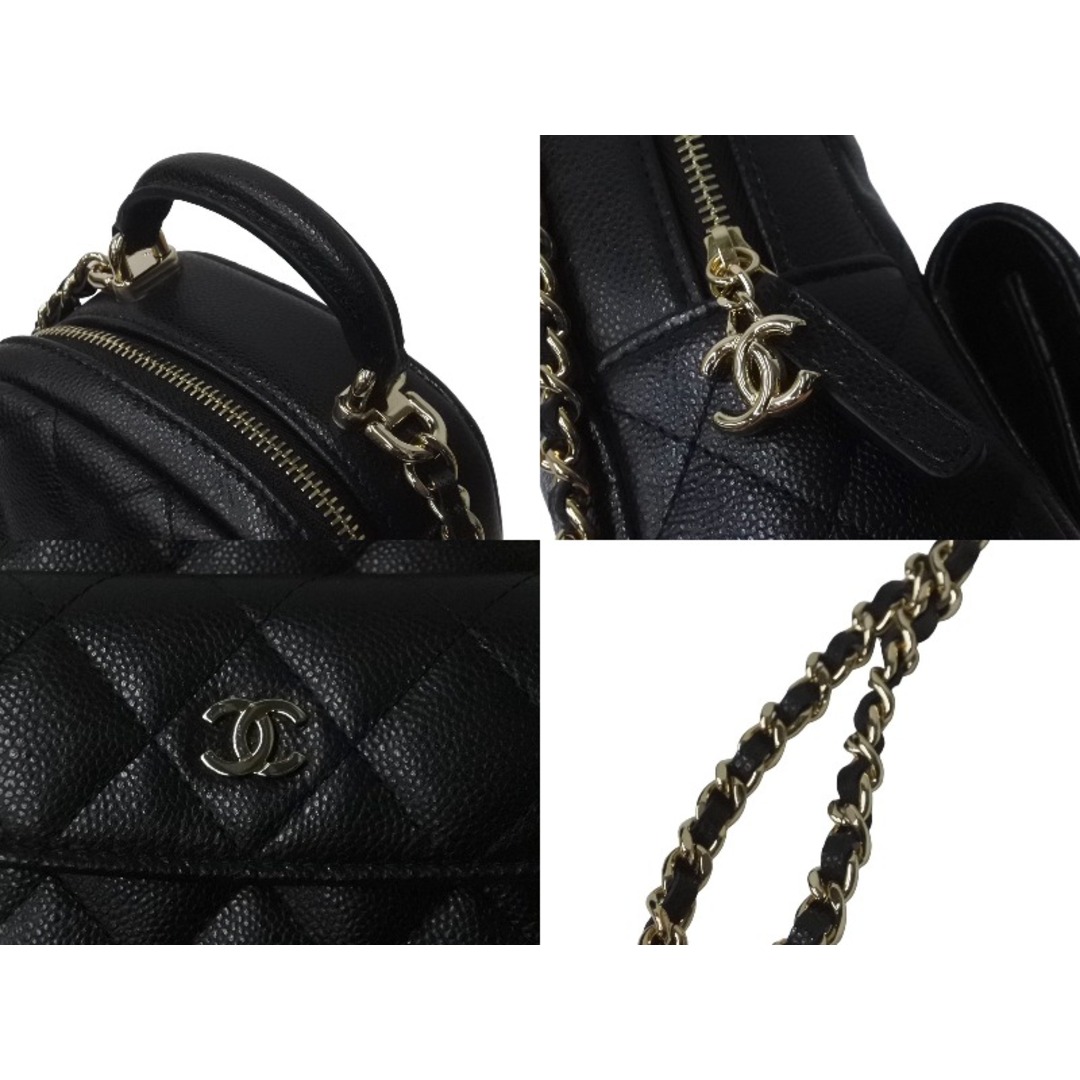 CHANEL(シャネル)の新品未使用 23年完売 CHANEL シャネル ミニリュック AP3753 チェーン ココマーク ブラック キャビアスキン ゴールド金具 中古 62917 レディースのバッグ(リュック/バックパック)の商品写真