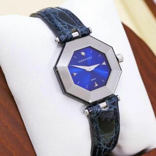 ◆美品 稼働 CENTURY タイムジェム 腕時計 レザー 新品電池 d(腕時計)