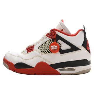 ナイキ(NIKE)のNIKE ナイキ AIR JORDAN4 RETRO FIRE RED エアジョーダン4 ファイアーレッド ハイカットスニーカー ホワイト/レッド US9/27cm DC7770-160(スニーカー)