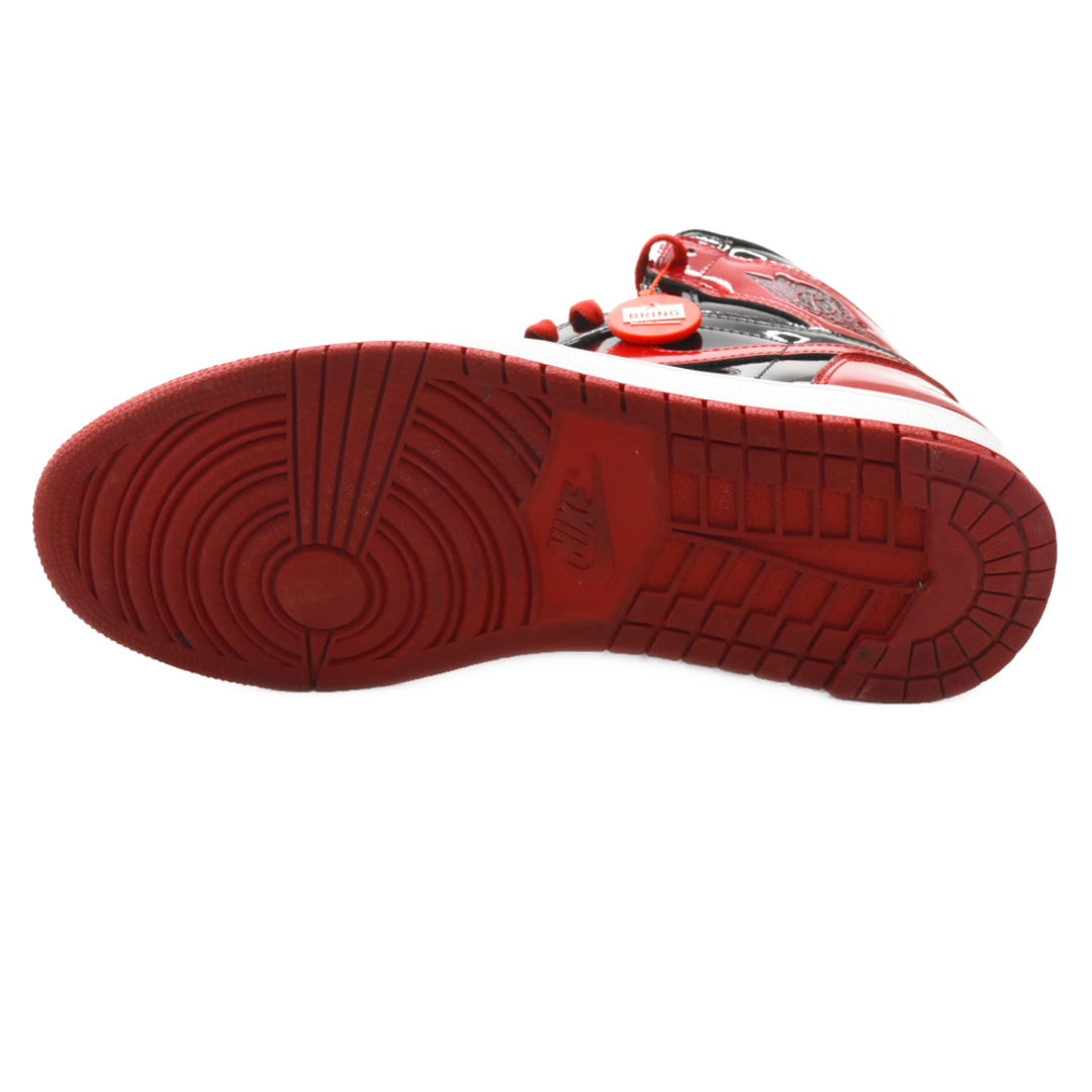 NIKE(ナイキ)のNIKE ナイキ AIR JORDAN 1 RETRO HIGH OG Patent Bred 555088-063 エアジョーダン1 レトロ パテント ブレッド ハイカットスニーカー ブラック/レッド US9.5/27.5cm メンズの靴/シューズ(スニーカー)の商品写真