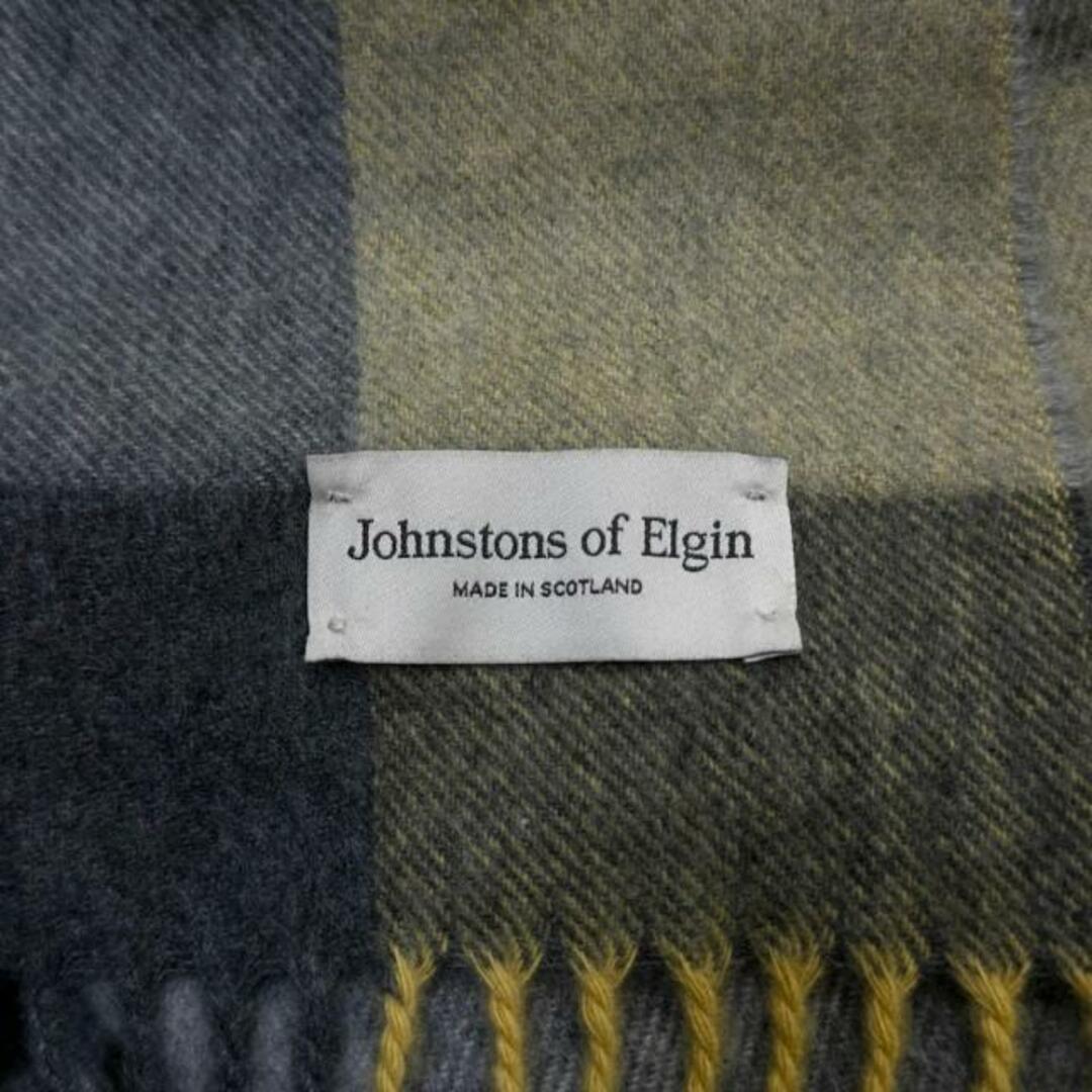 Johnstons(ジョンストンズ)のjohnstons of elgin(ジョンストンズ) ストール(ショール) - ダークグレー×イエロー×マルチ チェック柄 カシミヤ レディースのファッション小物(マフラー/ショール)の商品写真