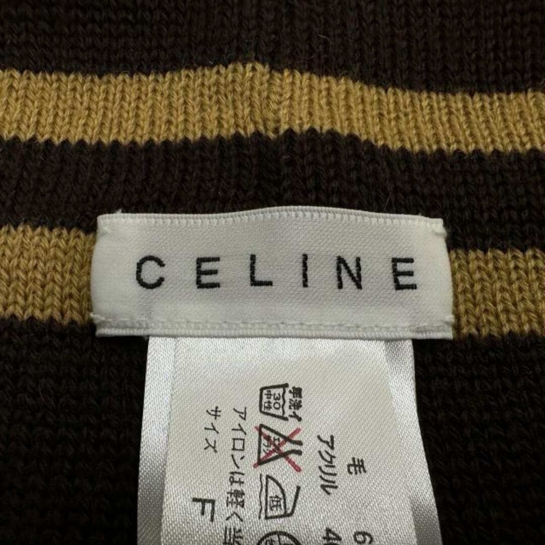 celine(セリーヌ)のCELINE(セリーヌ) マフラー - ダークブラウン×ライトブラウン ウール×アクリル レディースのファッション小物(マフラー/ショール)の商品写真