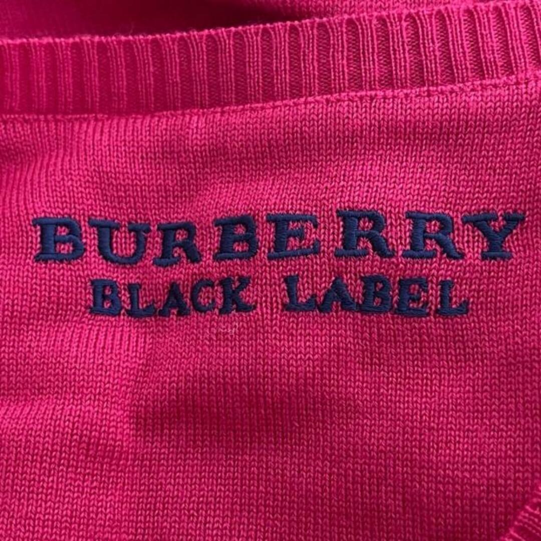 BURBERRY BLACK LABEL(バーバリーブラックレーベル)のBurberry Black Label(バーバリーブラックレーベル) 長袖セーター サイズ2 M メンズ - ピンク×ネイビー Vネック メンズのトップス(ニット/セーター)の商品写真