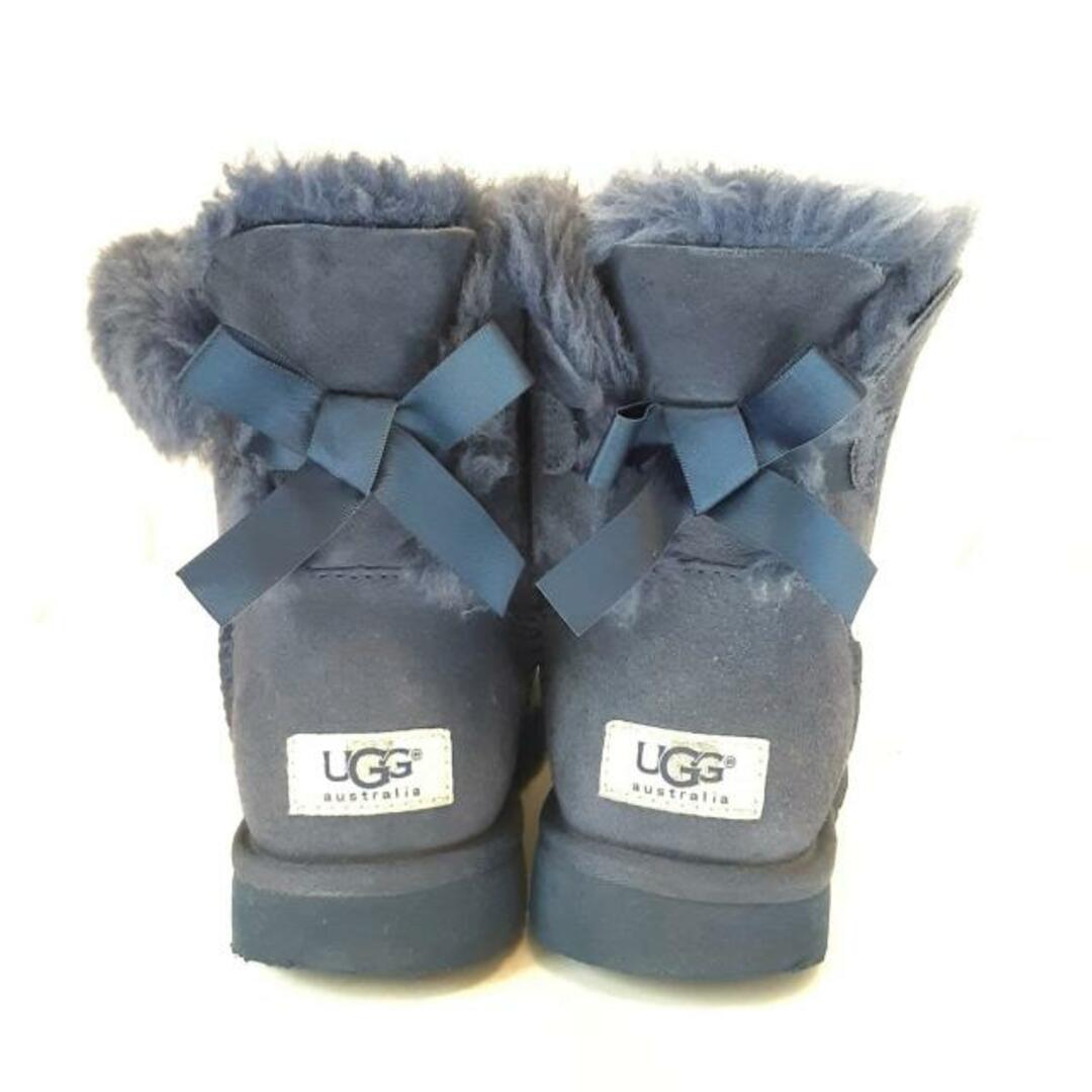 UGG(アグ)のUGG(アグ) ショートブーツ JAPAN 24 レディース ミニベイリーボウ 1005062 ネイビー リボン ムートン レディースの靴/シューズ(ブーツ)の商品写真