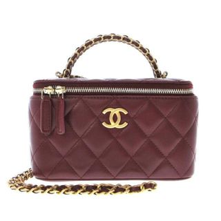 シャネル(CHANEL)のCHANEL(シャネル) バニティバッグ レディース ヴァニティケース/マトラッセ AP3012 ボルドー 2WAY/メタルハンドル/チェーンショルダー/ヴィンテージゴールド金具/ミラー付き ラムスキン(その他)