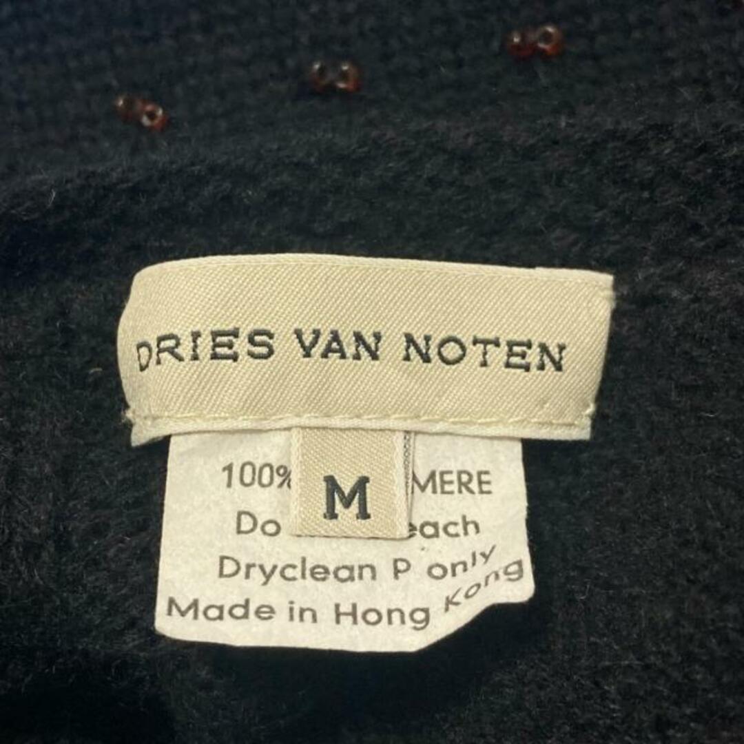 DRIES VAN NOTEN(ドリスヴァンノッテン)のDRIES VAN NOTEN(ドリスヴァンノッテン) 半袖セーター サイズM レディース - 黒×ダークブラウン クルーネック/カシミヤ/ビーズ レディースのトップス(ニット/セーター)の商品写真