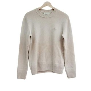 メゾンキツネ(MAISON KITSUNE')のMAISON KITSUNE(メゾンキツネ) 長袖セーター サイズXS メンズ美品  - ベージュ クルーネック/キツネ(ニット/セーター)