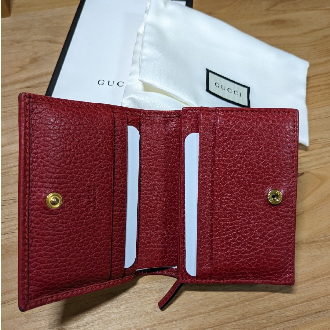 Gucci(グッチ)のGUCCI グッチ 財布 ダブルG レザー 赤 レディースのファッション小物(財布)の商品写真