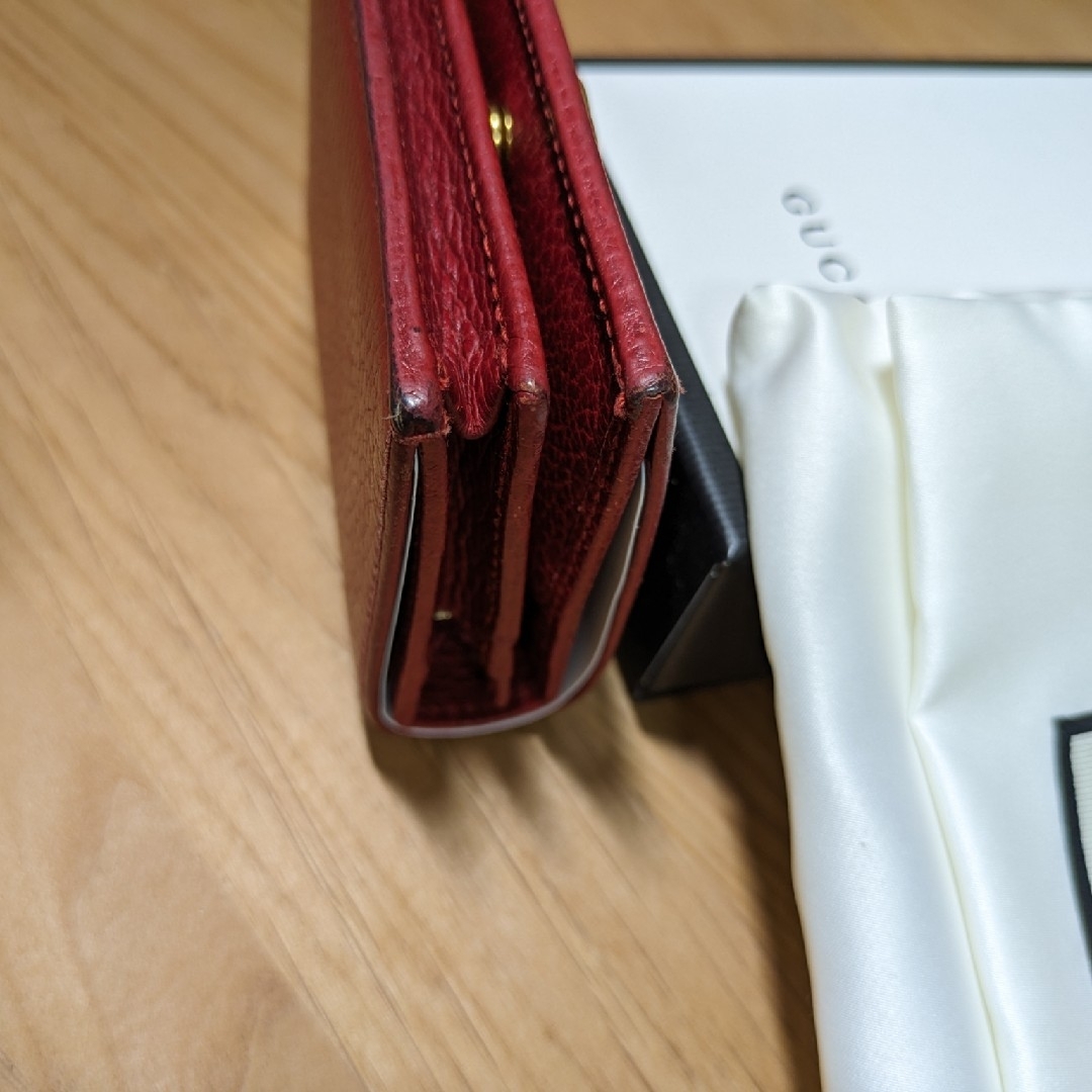 Gucci(グッチ)のGUCCI グッチ 財布 ダブルG レザー 赤 レディースのファッション小物(財布)の商品写真