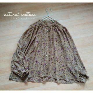 natural couture - 美品 ナチュラルクチュール　花柄 シアー ブラウス フェミニン 春夏トップス