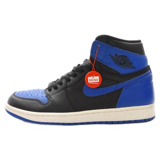 ナイキ(NIKE)のNIKE ナイキ AIR JORDAN 1 RETRO HIGH OG ROYAL エアジョーダン1レトロハイオージーロイヤル ハイカットスニーカー ブラック/ブルー US9.5/27.5cm 555088-007(スニーカー)