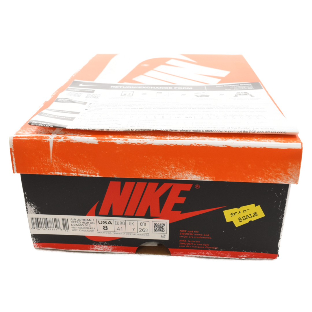 NIKE(ナイキ)のNIKE ナイキ AIR JORDAN 1 LOST&FOUND エアジョーダン1 ロスト&ファウンド ハイカットスニーカー ホワイト/レッド US8/26cm DZ5485-612 メンズの靴/シューズ(スニーカー)の商品写真