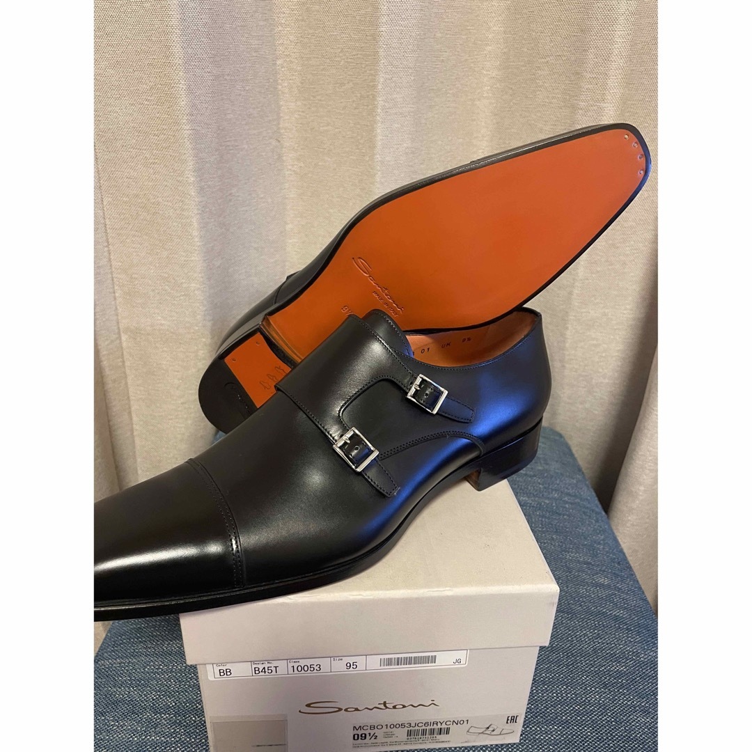 Santoni(サントーニ)のサントーニ　Santoni 9 1/2 ブラック　モンクストラップ メンズの靴/シューズ(ドレス/ビジネス)の商品写真