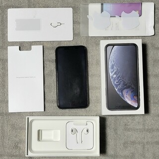 アップル(Apple)の電池残量 95% iPhone XR 本体 箱付 ドコモ ブラック 128G(スマートフォン本体)