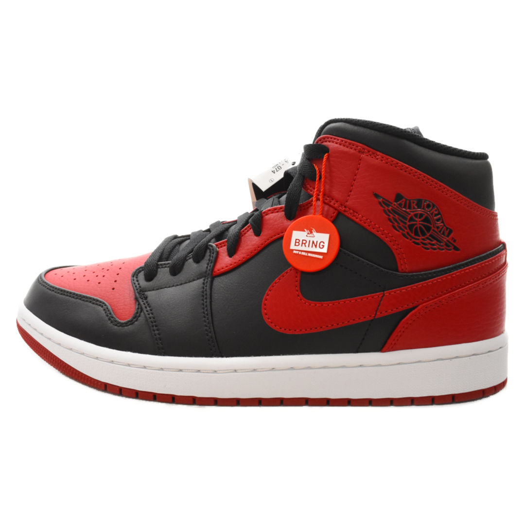 NIKE(ナイキ)のNIKE ナイキ AIR JORDAN1 MID BRED エアジョーダン1 ミッド ブレッド ミドルカットスニーカーシューズ ブラック/レッド US11/29cm 554724-074 メンズの靴/シューズ(スニーカー)の商品写真