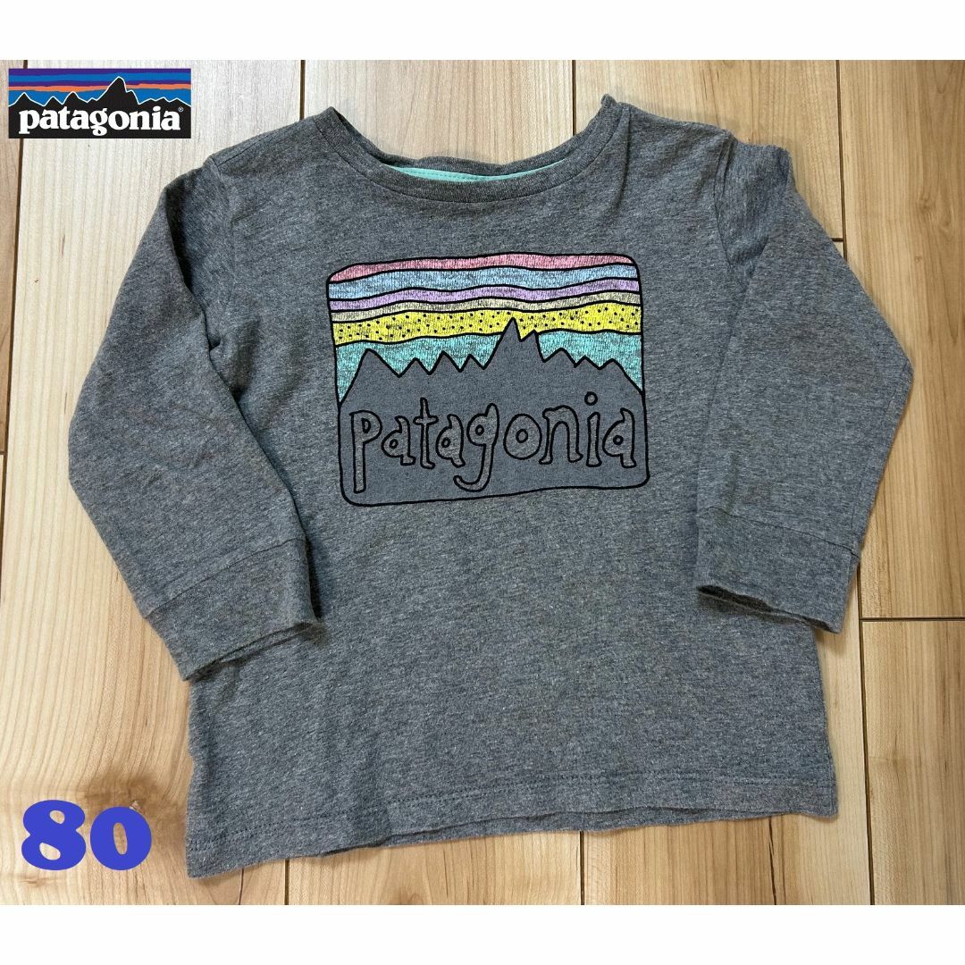 patagonia(パタゴニア)の【美品】Patagonia_パタゴニア_フィッツロイTシャツ_キッズ_80 キッズ/ベビー/マタニティのキッズ服女の子用(90cm~)(Tシャツ/カットソー)の商品写真