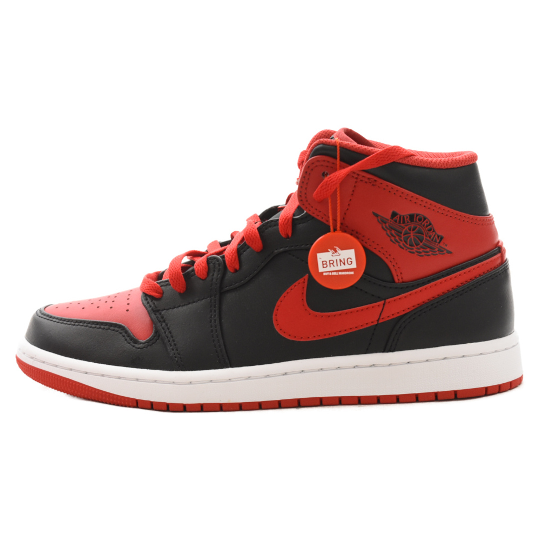 NIKE(ナイキ)のNIKE ナイキ Air Jordan 1 Mid Bred Toe エアジョーダン1 ミッド ブレッドトゥ ハイカットスニーカー ブラック/レッド US8.5/26.5cm DQ8426-060 メンズの靴/シューズ(スニーカー)の商品写真