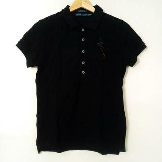 ラルフローレン(Ralph Lauren)のRalphLauren(ラルフローレン) 半袖ポロシャツ サイズM レディース美品  ビッグポニー 黒 ビーズ(ポロシャツ)