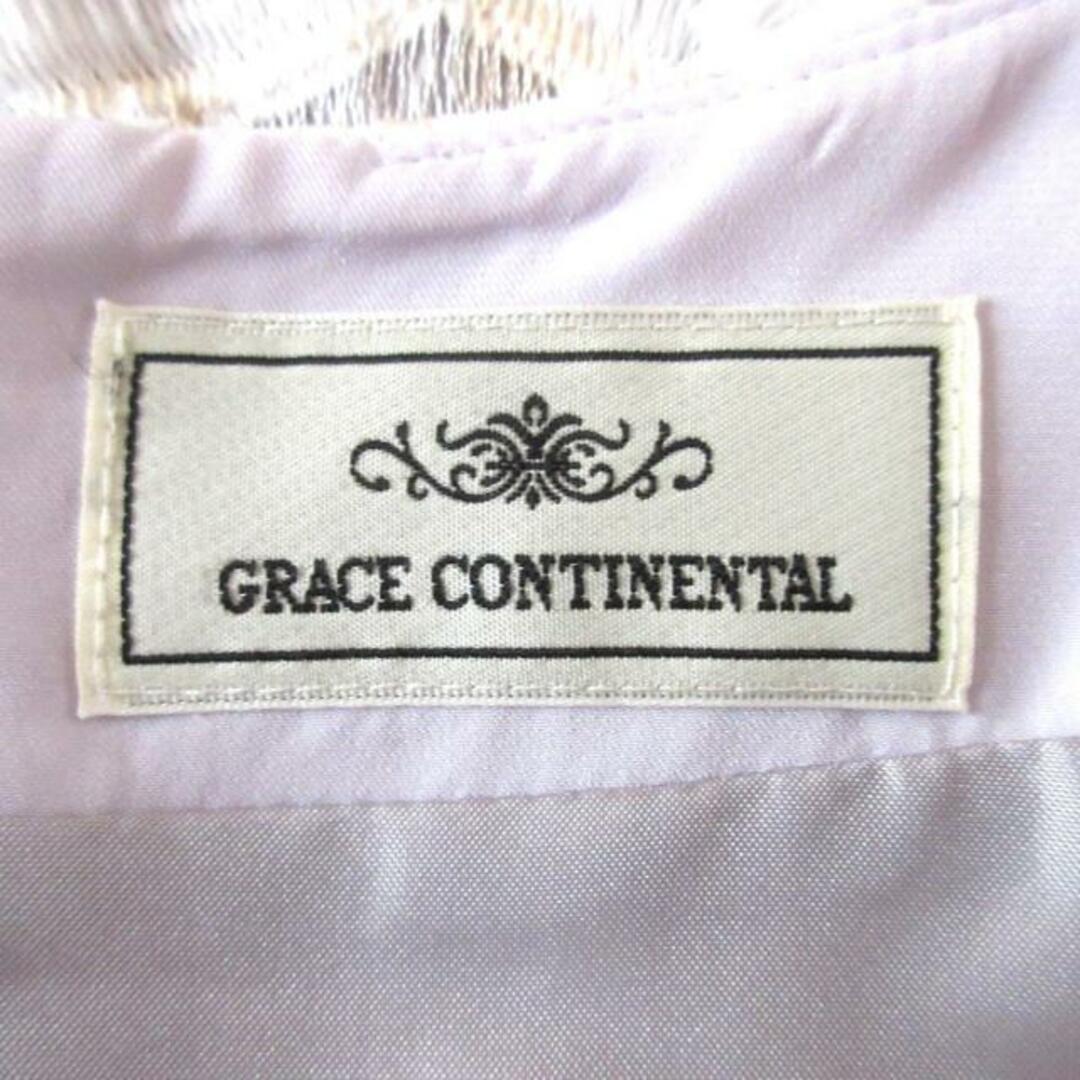 GRACE CONTINENTAL(グレースコンチネンタル)のGRACE CONTINENTAL(グレースコンチネンタル) ワンピース サイズ38 M レディース - ライトパープル×白×ベージュ Vネック/ノースリーブ/ロング/花柄/レース/刺繍/フラワー(花) レディースのワンピース(その他)の商品写真