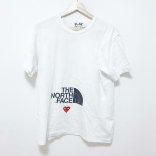 PLAY COMMEdesGARCONS(プレイコムデギャルソン) 半袖Tシャツ サイズM メンズ - 白×黒×レッド THE NORTH FACE(Tシャツ/カットソー(半袖/袖なし))