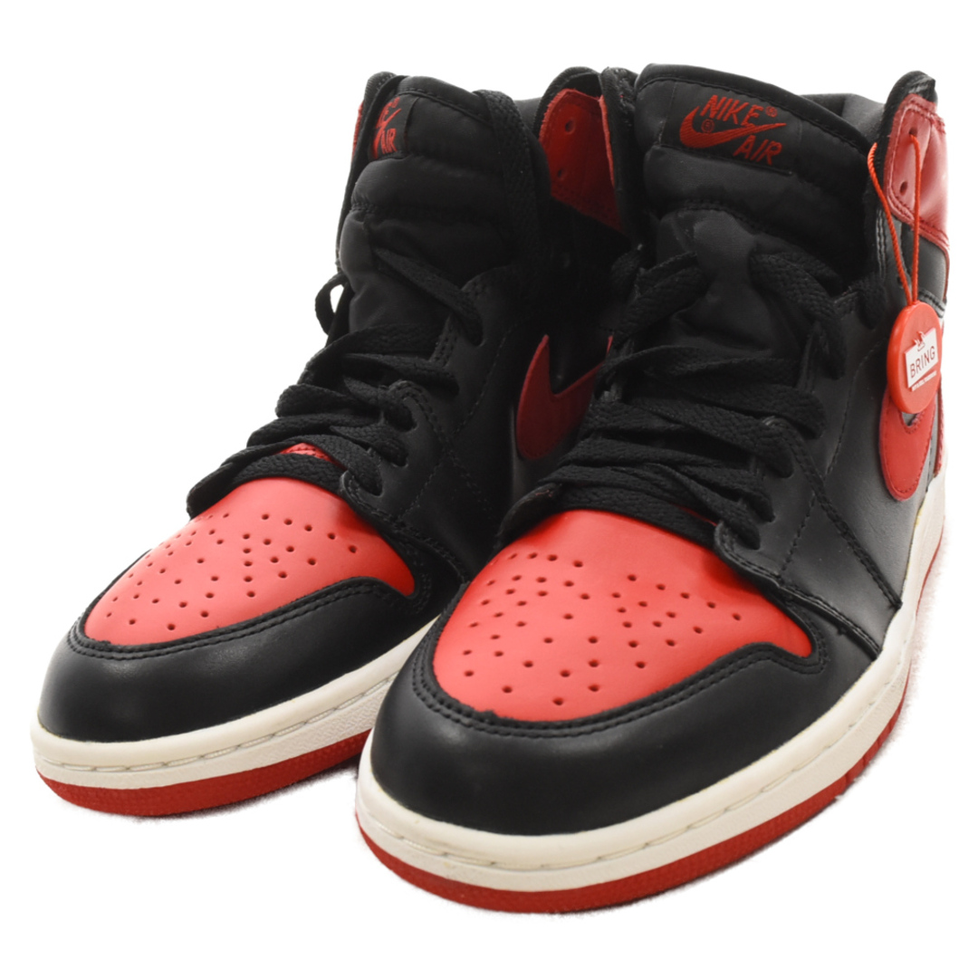 NIKE(ナイキ)のNIKE ナイキ 2001年製 AIR JORDAN 1 RETRO HIGH BRED エアジョーダン1レトロ ブレッド ハイカットスニーカー US8.5/26.5cm ブラック/レッド 136066-061 メンズの靴/シューズ(スニーカー)の商品写真