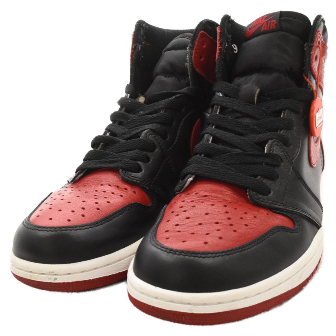 NIKE(ナイキ)のNIKE ナイキ 16年製 AIR JORDAN 1 RETRO HIGH OG BANNED BRED エアジョーダン1 バーンド ブレッド ハイカットスニーカー レッド/ブラック US9.5/27.5cm 555088-001 メンズの靴/シューズ(スニーカー)の商品写真