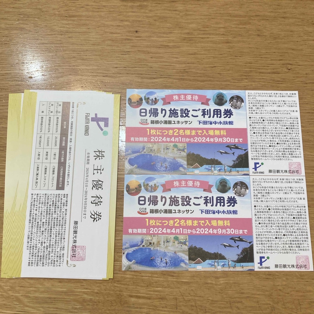 藤田観光　株主優待　株主優待券　 チケットの施設利用券(その他)の商品写真
