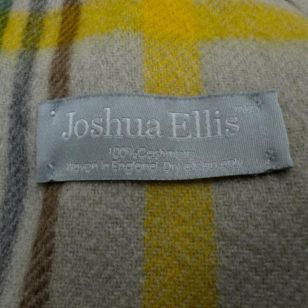 Joshua Ellis(ジョシュアエリス) ストール(ショール) - ベージュ×ダークグリーン×マルチ チェック柄 カシミヤ レディースのファッション小物(マフラー/ショール)の商品写真