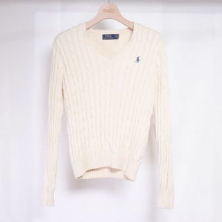 ポロラルフローレン(POLO RALPH LAUREN)のPOLO RALPH LAUREN　ポロラルフローレン　ニット　白　Ⅿ(ニット/セーター)