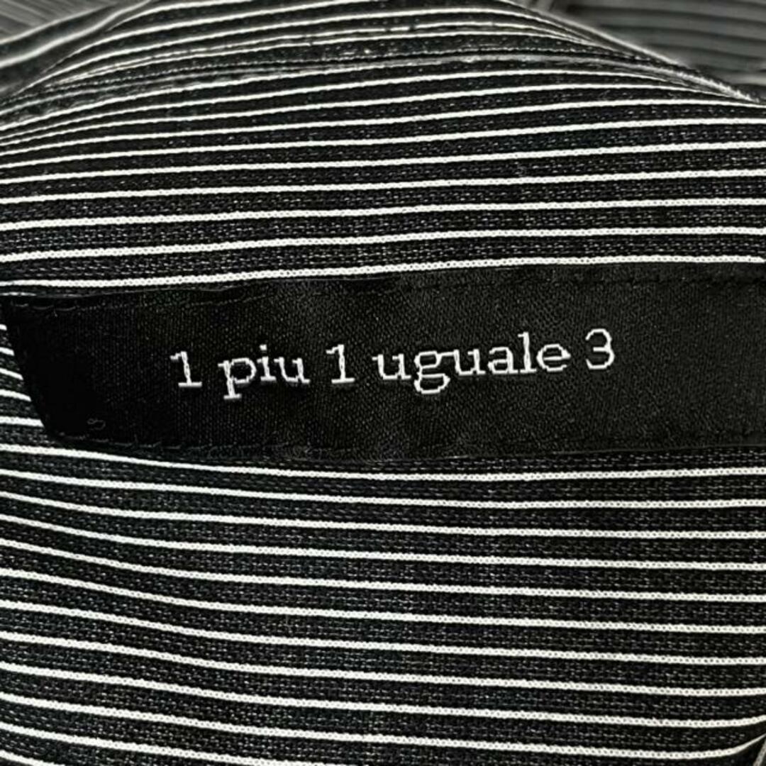 1piu1uguale3(ウノピゥウノウグァーレトレ)の1 piu 1 uguale 3(ウノ ピュ ウノ ウグァーレ トレ) 長袖シャツ サイズIV メンズ美品  - 黒×白 ストライプ メンズのトップス(シャツ)の商品写真
